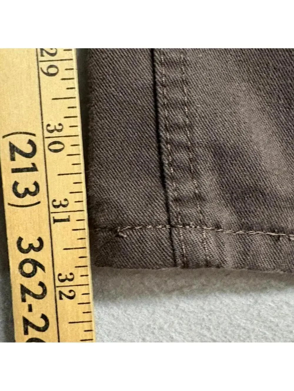 Dickies Slim Fit Pants Mens 28x32 Brown Workwear Chino Flat Front Polyester